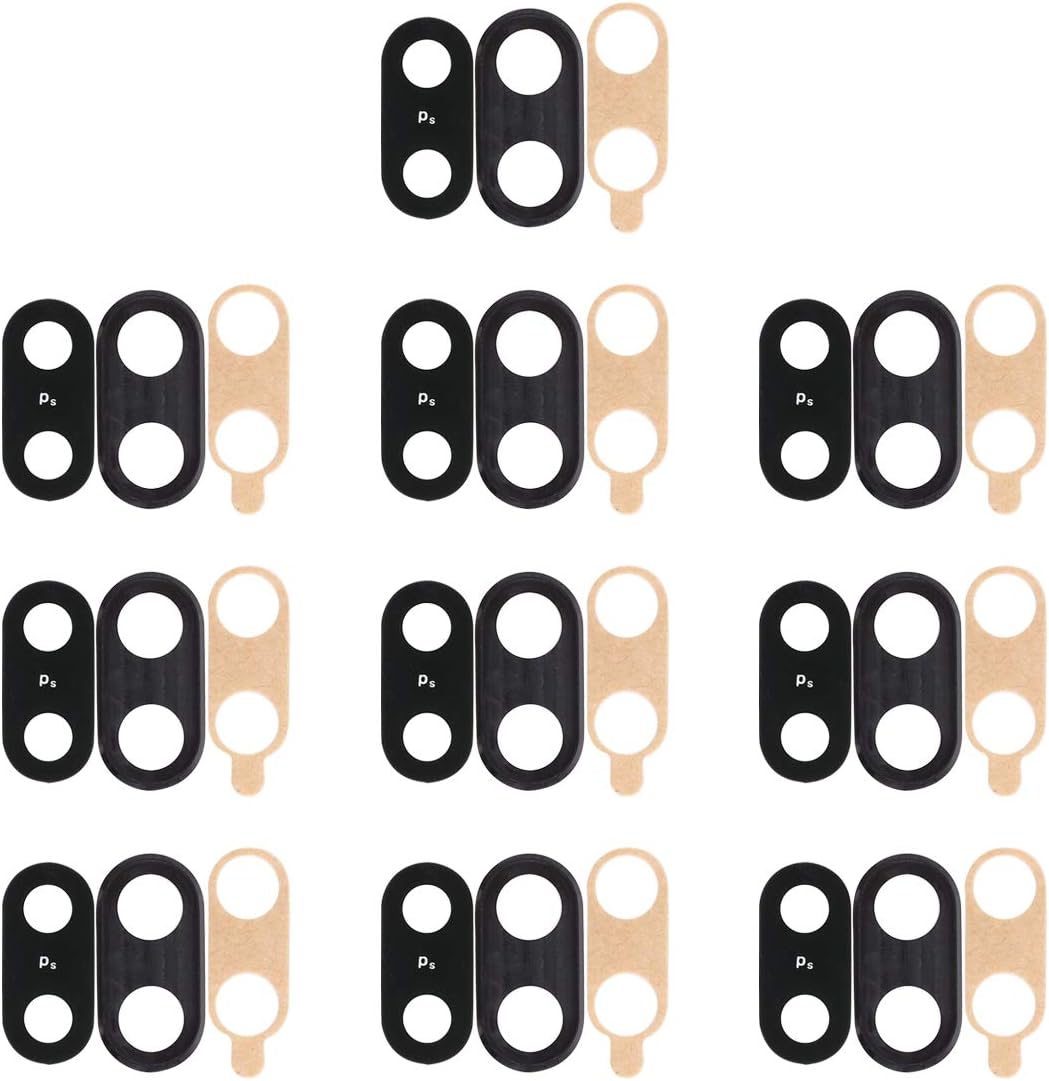Huawei Spare Part 10 PCS Back Camera Bezel with Lens Cover & Adhesive for Huawei Nova 3 (Black) Front Facing Camera (Color : Black)