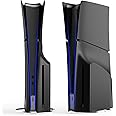 5 in 1 Black Plates for PS5 Slim Disc and Digital Edition, PlayStation 5 Slim Cover Accessories Faceplate, Custom Side Face Panel Shell Replacement for Both PS5 Slim Disc and Digital - Matte Black