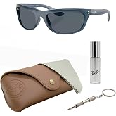 RAY-BAN RB4089 BALORAMA Rectangle Sunglasses with Official Eyewear Kit | Men's &bull; Acetate Frame &bull; Rectangular Shape &bull; Slim Profile &bull; Lightweight Construction &bull; Flat Lens Design &bull; Polarized Available