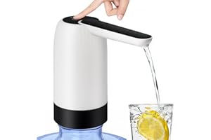 SMIRIT 5 Gallon Water Dispenser, Portable Rechargeable Electric Water Jug Pump for Universal 2-5 Gallon Bottle, Drinking Water Jug Pump for Home, Office, Camping (White)