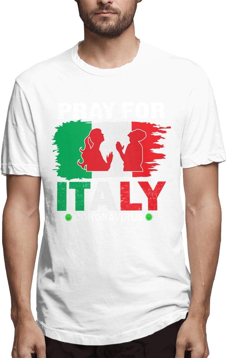 Pray for Italy Stop Coronavirus Men's Short Sleeve T-Shirt Top Tee