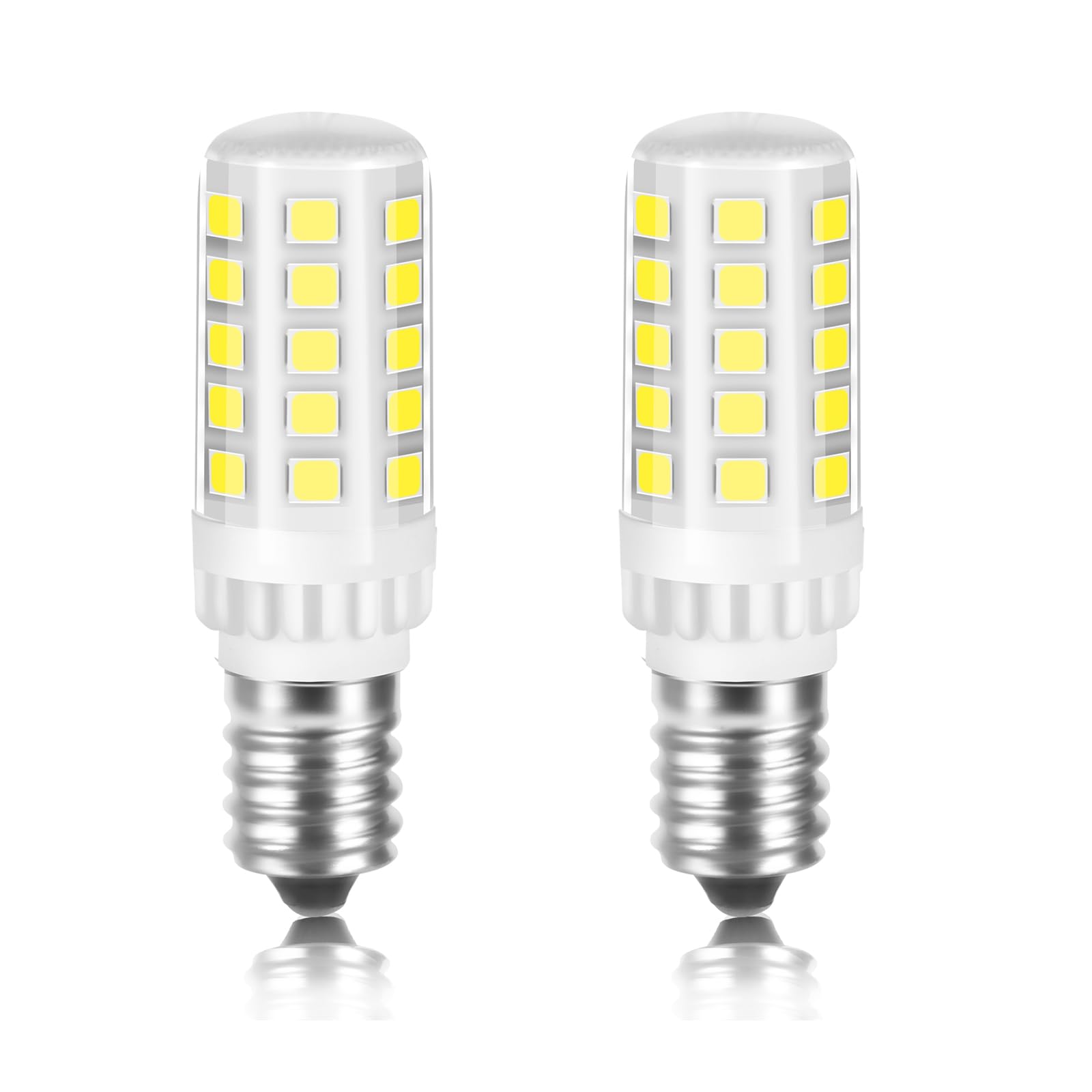 Karyoosi 2-Pack E14 LED Bulbs, E14 LED Light 4W 500lm, Cool White 6000K, Replaces 40W Halogen Bulbs, LED Lighting for Range Hood, Sewing Machine, Living Room, Non-Dimmable