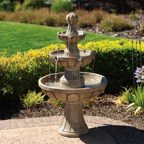 45" Elegant Napa Valley 3-Tier Outdoor Garden Fiberglass Water Fountain