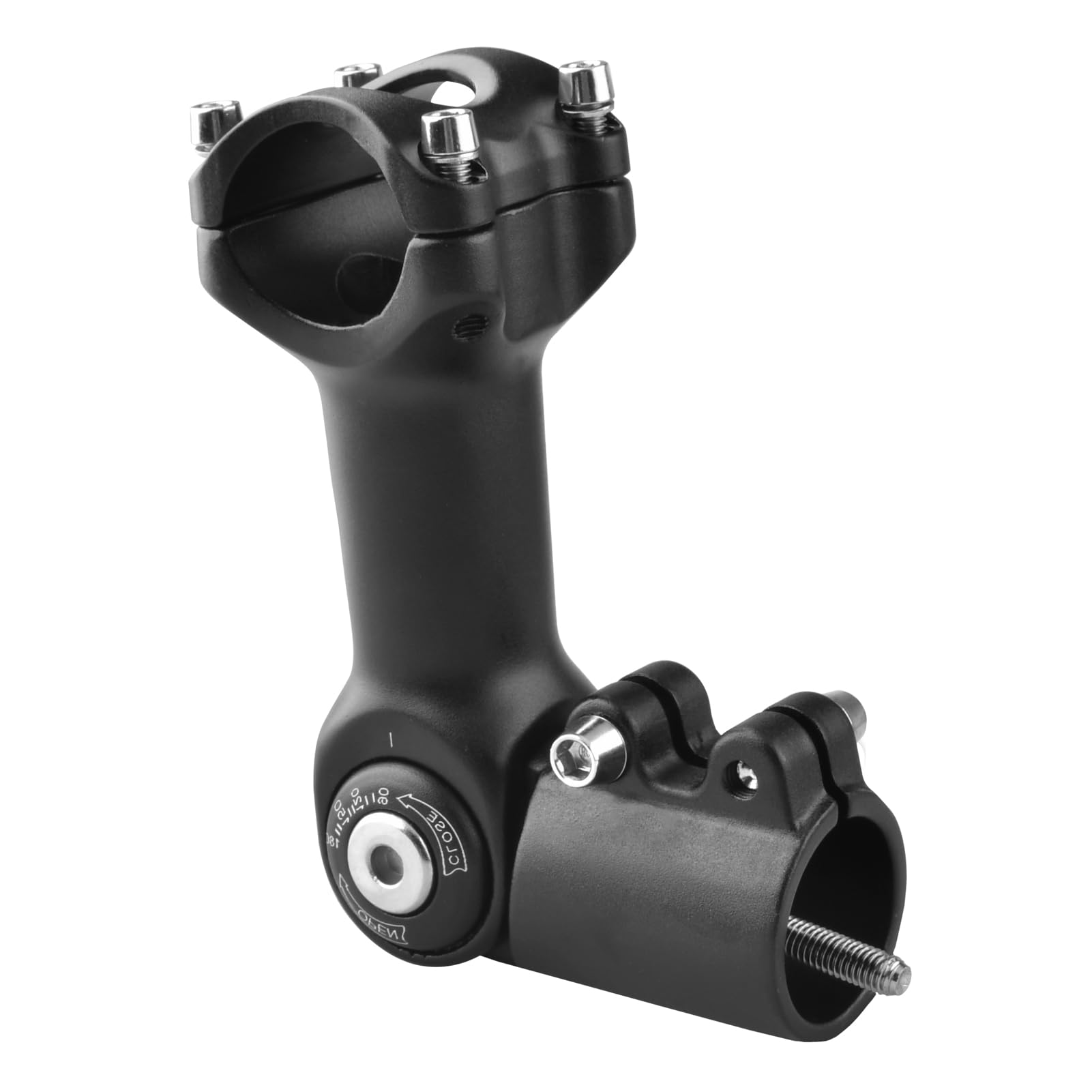 Azarxis Bike Stem 25.4mm 31.8mm Adjustable Bicycle Handlebar Stem 0-90 Degree MTB Fork Stem Extension 60 80 93 100mm for Mountain Bike Road Bike BMX DH Cycle with Hex Key (31.8 x 93mm)