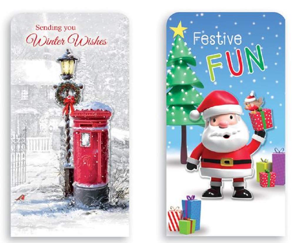 Design Group 8 x Multicoloured Christmas Money Wallets with Envelopes - Unisex Adults Gift Givers, Gift Receivers - Fabric Casual Wallets