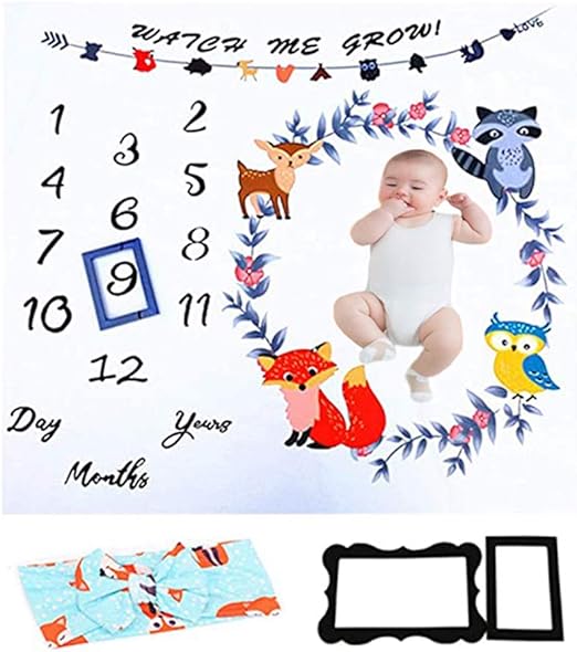 woodland milestone blanket