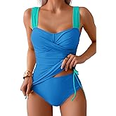 B2prity Tankini Swimsuits for Women Tummy Control Two Piece Bathing Suit High Waisted Wrap Swim Suit with Bottom Swimwear