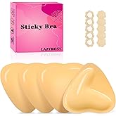 LAZYROSY Double Sided Sticky Bra Ultra Boost Inserts Pads Reusable Push Up Lift Self Adhesive Bra Pads for Bikini Swimsuit