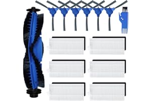 SONGRUI Spare Accessories Compatible with eufy 11S, 25C, 30C Slim Robotic Vacuum Cleaner NOT for Max/G/L Series Replacement Parts Include: 1 Roller Brush 6 Edge Brushes 6 Filter Foam Kit
