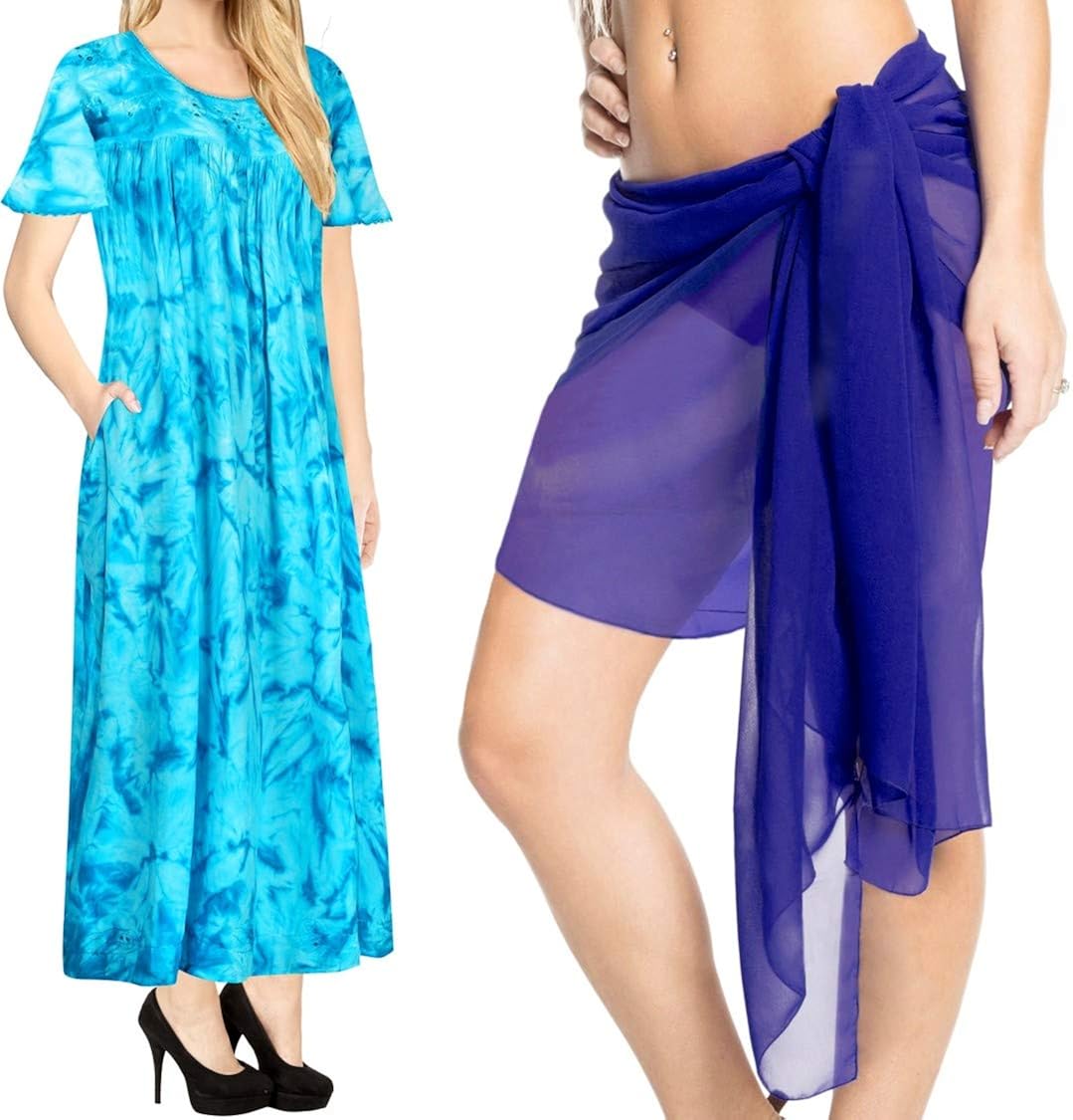 LA LEELA Shawls Scarves Scarf Women's Hawaii Sarongs for Women Plus Size Beach Wrap Casual Dress