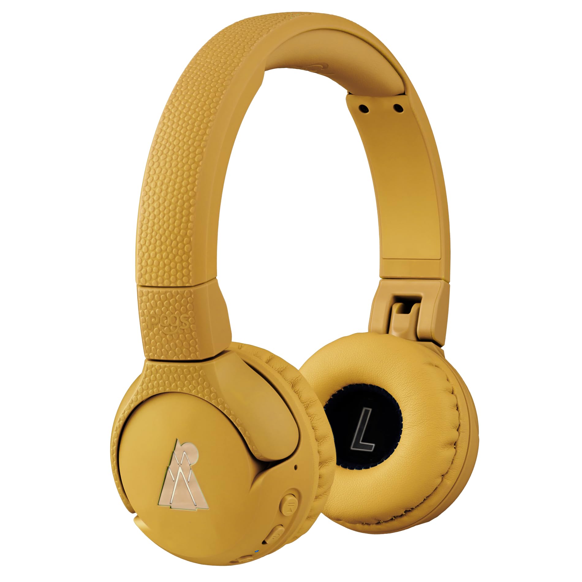 Photo 1 of POGS Kids Bluetooth Wireless Headphones | The Gecko 2 | Foldable, Durable Headphones for Kids 3+ | Volume Limited 85 dB, Microphone | On-Ear | Wireless Music-Sharing Function (rYellow)