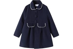 Mud Kingdom Girls Peacoat Dress Coat Faux Wool Lapel Outerwear