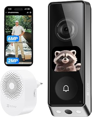 6MP+2MP Sonnette sans Fil avec Camera Double et Carillon EP8 Ultra