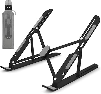 MECHEER Laptop Stand Adjustable Notebook Stand Aluminum Folding Desk Riser