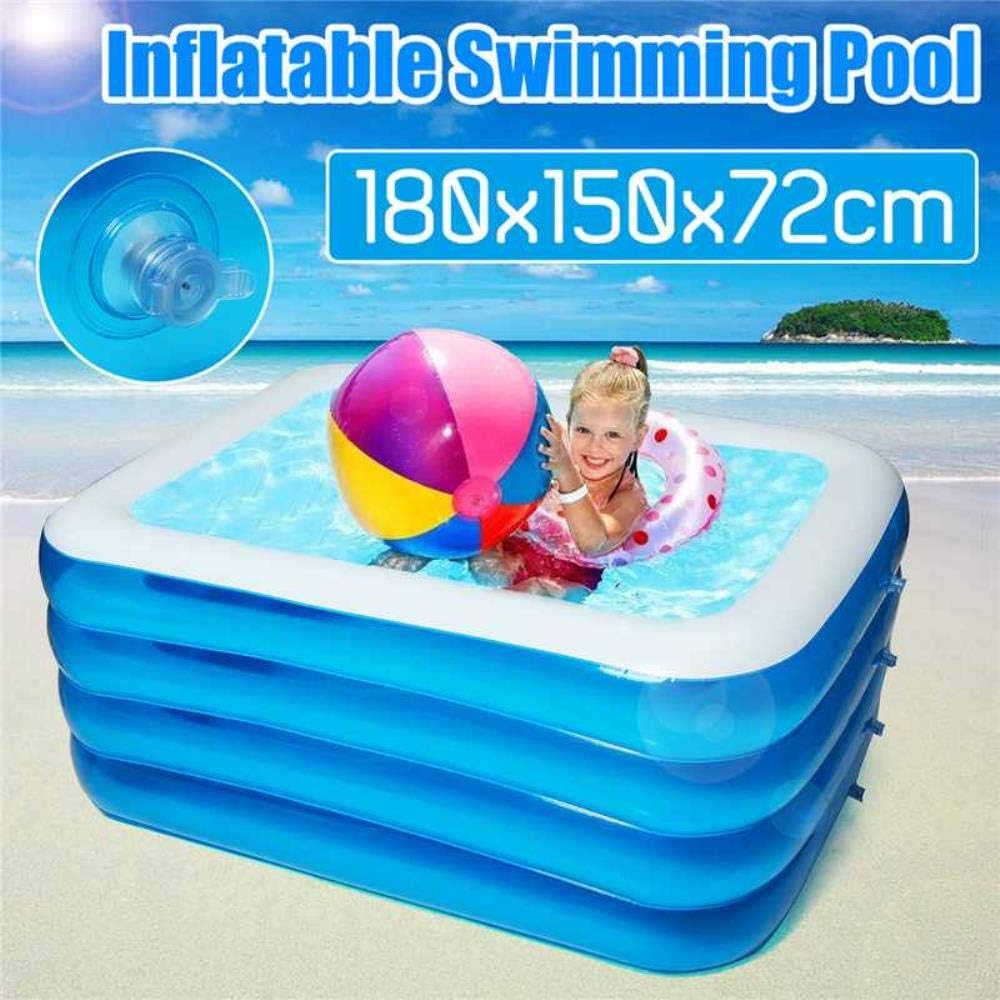 LIXIFF Large Size Kids inflatable Pool 180x150x72cm Children's Home Use Paddling Pool Inflatable Square Swimming Pool Heat Preservation