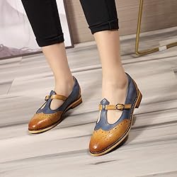 Mona flying Women's Leather Wingtip Oxford Mary
