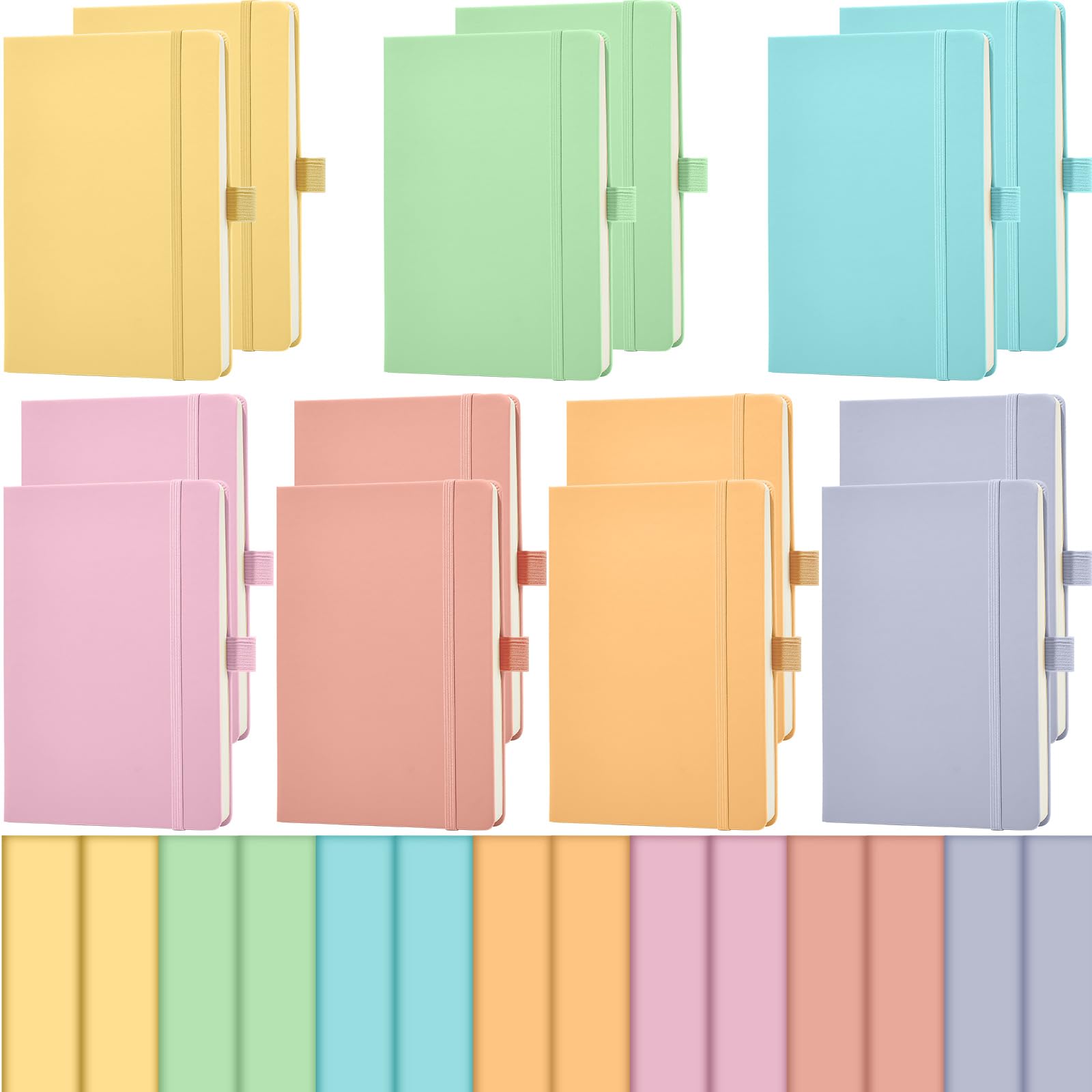 View 1 of * only come with the peach colored one *
Laumoi 14 Pack Lined Journal Notebooks 5.5 x 8.2 Inch A5 Hardcover Notebook College Ruled Notepad with Pen Holder PU Leather Ruled Lined Journals for School Business Work Writing (Candy Color)