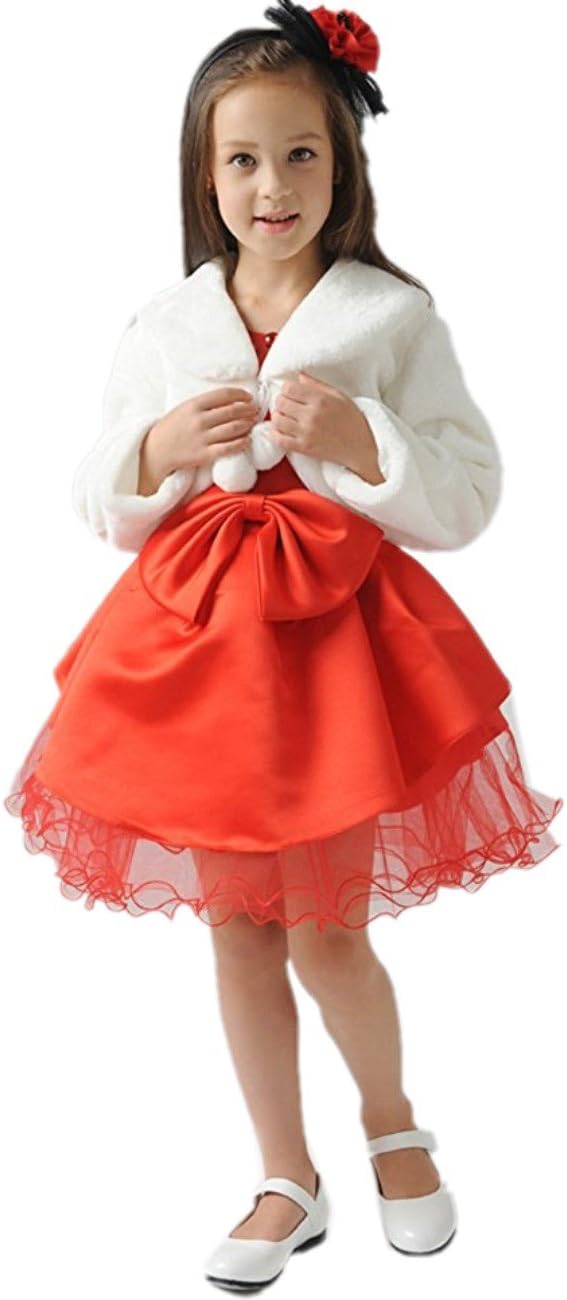 FankeshiIvory Faux Fur Flower Girl Bolero Shrug Accessories Princess Cape
