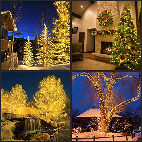 YULETIME Warm White LED Christmas Lights with Green Wire, 66 Feet 200