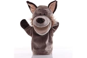 ZUXUCUVU Wolf Open Mouth Hand Puppets Plush Animal Toys for Imaginative Pretend Play Storytelling