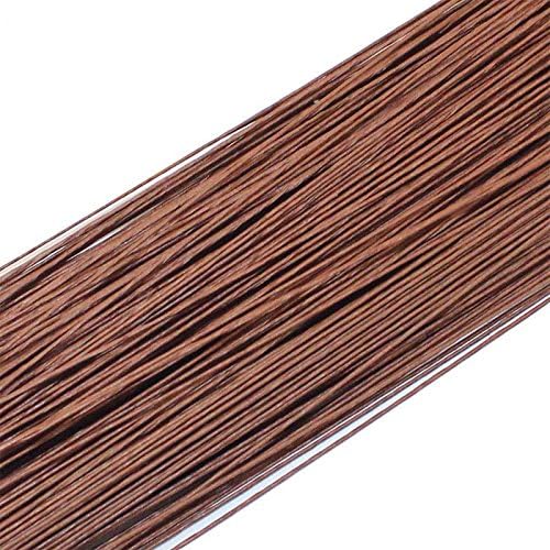Wire Paper Covered Long Iron Wire Used For DIY Nylon Stocking Flower Making 1mm/0.039Inch Diameter 40cm (5.Brown)