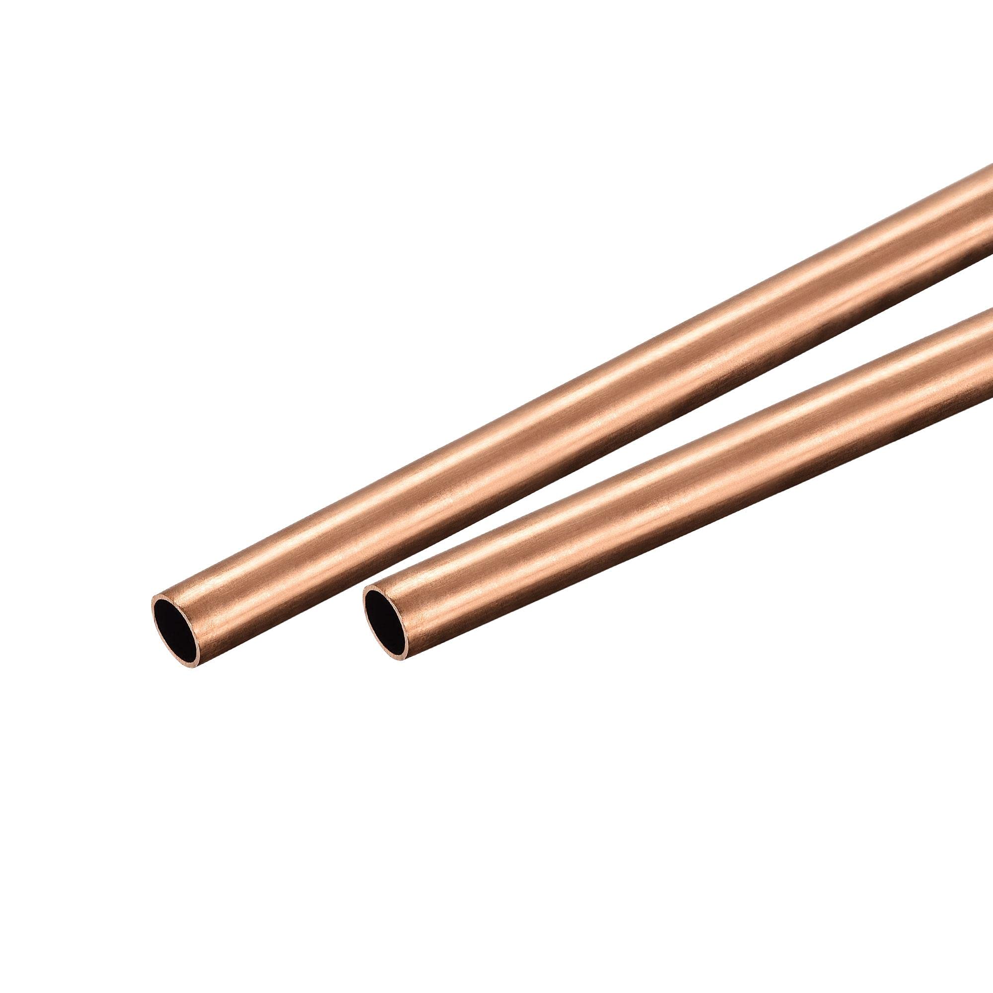 sourcing map Copper Round Tube 7.5mm OD 0.5mm Wall Thickness 300mm Length Pipe Tubing 2 Pcs