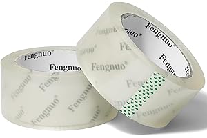 Fengnuo Total 175 Yard - Clear Packing Tape 2 Rolls, 2.0 mil Heavy Duty Shipping Tape, Ultra Strong Packaging Tape Refills for Shipping and Moving Boxes, 1.88 inch x 87.5 Yards