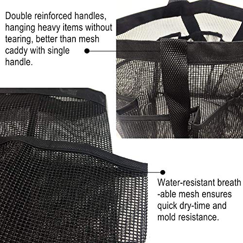 Beaverve Portable Mesh Shower Caddy, Large College Dorm Bathroom Shower Caddy Tote Quick Dry Shower Tote Bag Oxford Hanging Bath and Toiletry Organizer with 2 Handles for Shampoo, Conditioner, Soap - Thumbnail 5
