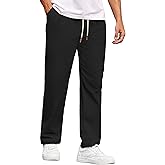 COOFANDY Men's Casual Chino Pants Relaxed Fit Drawstring Elastic Waist Lightweight Pant Twill Pleated Trousers