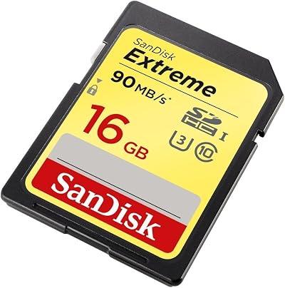 SanDisk Extreme 16 GB SDHC UHS-I U3 Memory Card SDSDXNE-016G-GNCIN Gold