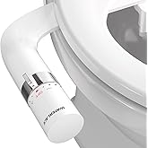 Bidet Attachment for Toilet, Dual Nozzle Bidet Toilet Seat, Non-Electric Ultra-Thin Bidets for Existing Toilets, Rear/Feminine Wash with Adjustable Water Pressure (White)
