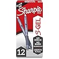 Sharpie S-Gel Gel Pens Medium Point (0.7mm) Black Gel Ink Pens 12 Count
