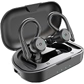 APEKX Bluetooth Headphones True Wireless Earbuds with Charging Case IPX7 Waterproof Stereo Sound Earphones Built-in Mic in-Ear Headsets Deep Bass for Sport Running Black