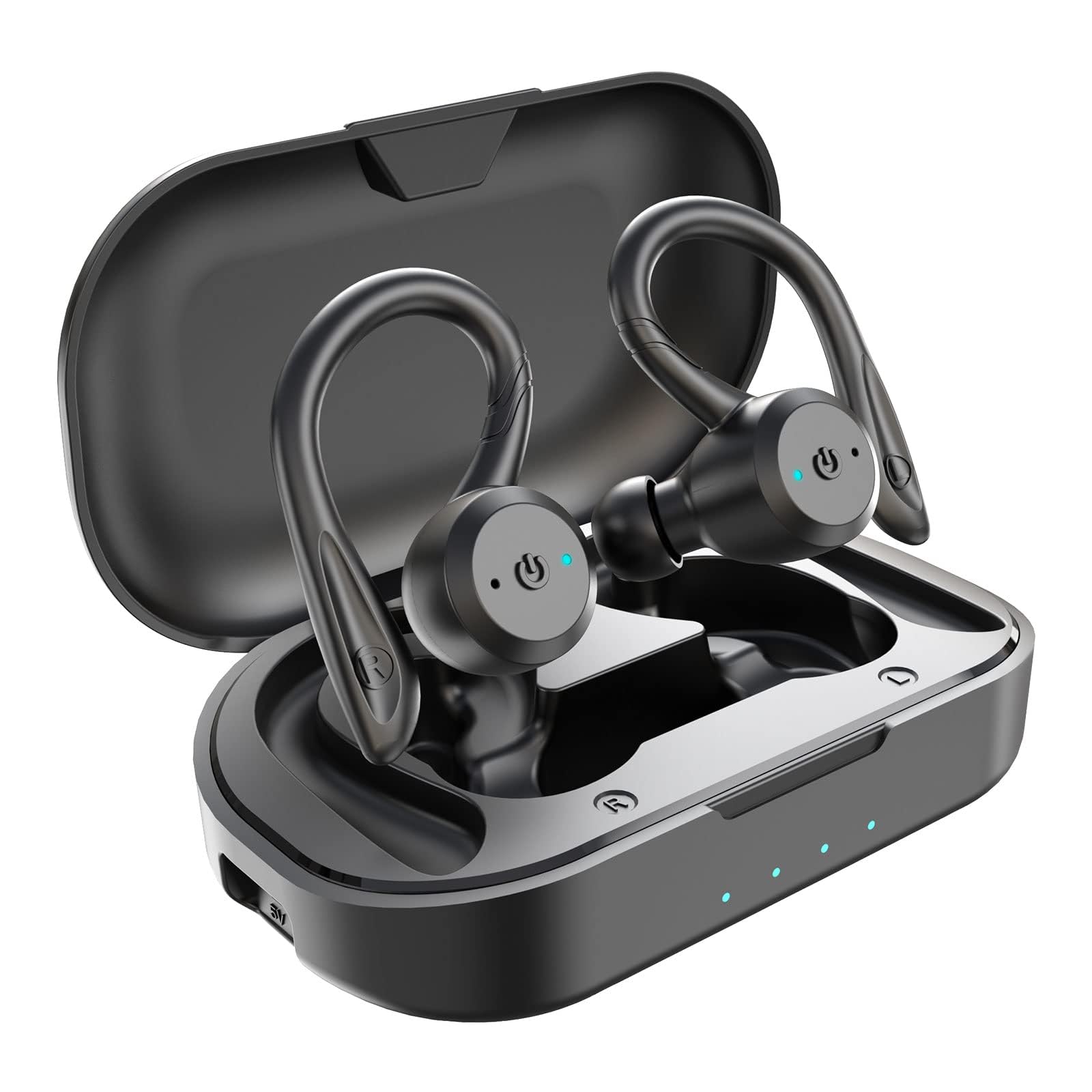 Photo 1 of APEKX Bluetooth Headphones True Wireless Earbuds with Charging Case IPX7 Waterproof Stereo Sound Earphones Built-in Mic in-Ear Headsets Deep Bass for Sport Running Black