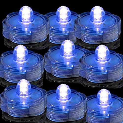 TDLTEK submersible Led Lights - Tea Lights - For Wedding ,Special Events, 12 Pack Blue