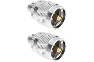 OTOTEC 2X Coaxial RF Connectors Mini-UHF Female to UHF PL259 Male RF-U1H2 Compatible with Motorola CDM1250 Amateur Radio RF C