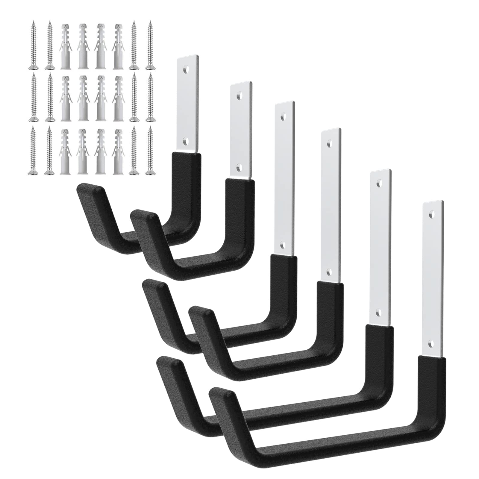 Juformin Heavy Duty Utility Hooks for Garage Storage Utility Hooks Wall Mount,Garage Hooks Heavy Duty,Garage Wall Hooks,Hose Holder,Bike Hooks,Ladder Hooks,Leaf Blower Hanger (2S & 2M & 2L)