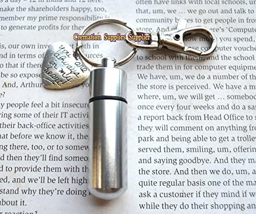 You are always in my heart Urn Keychain, Cremation Keychain,You are always in my heart Keychaychain,You are always in my heart Keychain, Ashes Holder,Cremation Locket, Memory Locket, Cremation Jewelry