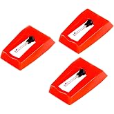 Record Player Needles, Turntable Stylus Record Needles Replacement for Crosley, 1byone, Boytone, LP&amp;No.1, Victrola, and Jensen Vinyl Record Players(Pack of 3)