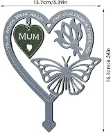 YIJOY Butterfly Memorial Plaque Weatherproof Garden Ornament for Loved Ones view 2