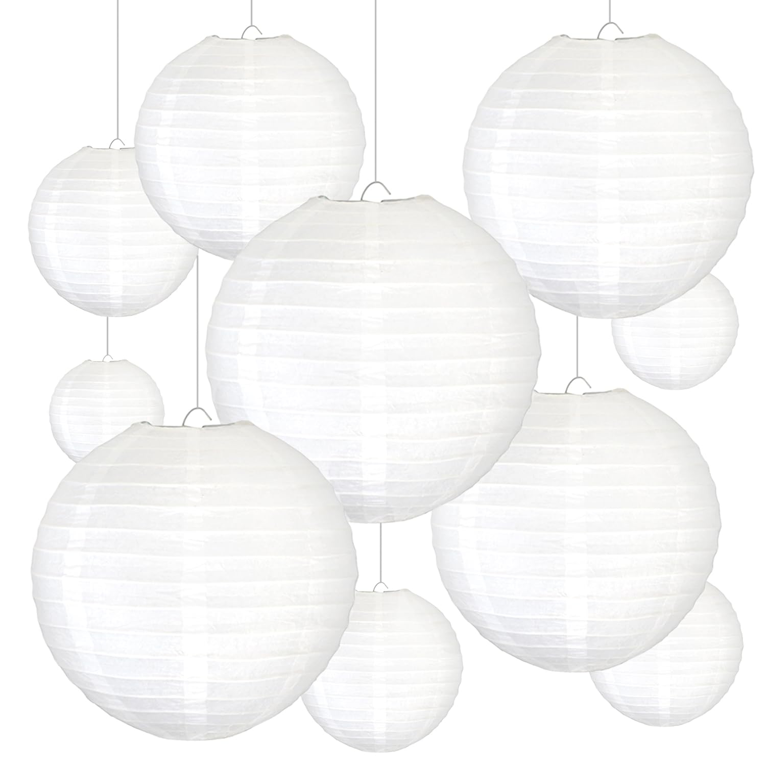 Photo 1 of Novelty Place 6 inch White Paper Lanterns (Pack of 10) - Great Chinese/Japanese Home, Party & Wedding Decorations