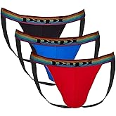 papi mens 3-pack Jockstrap, Athletic Supporter, Breathable Male Workout Underwear