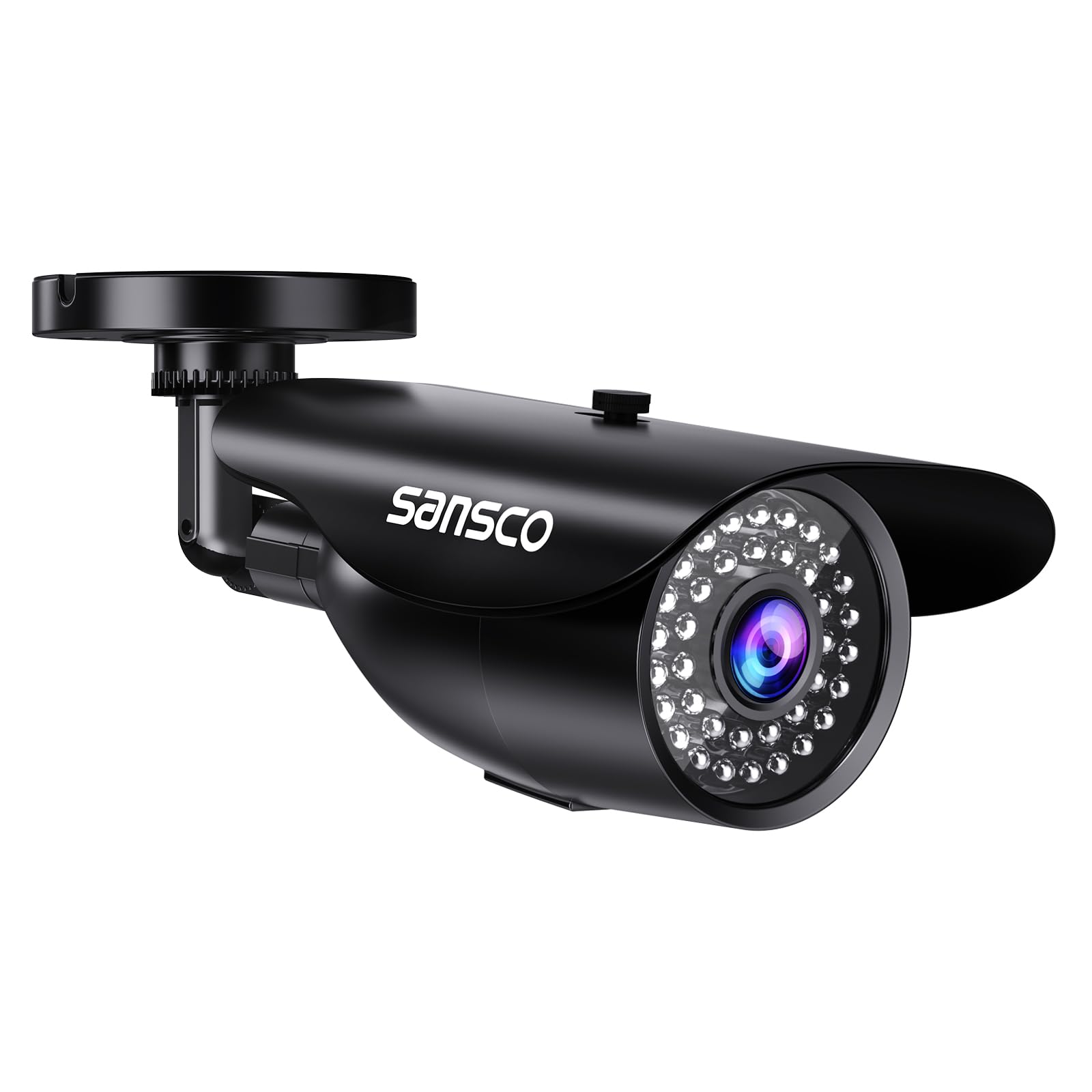 SANSCO Super FHD 1080p Security CCTV Bullet Camera for Surveillance System, 1920x 1080 Pixels, Night Vision, 3.6mm Lens Weather and Vandal Proof Casing, Black (Non-WiFi)