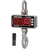 iDili CE Certified High Precision Stainless 1000KG 2000LBS 1T Aluminum Digital Crane Scale Heavy Duty Compact Hanging Scale OCS-S1 Smart Type LED Display 0.5kg with Remote