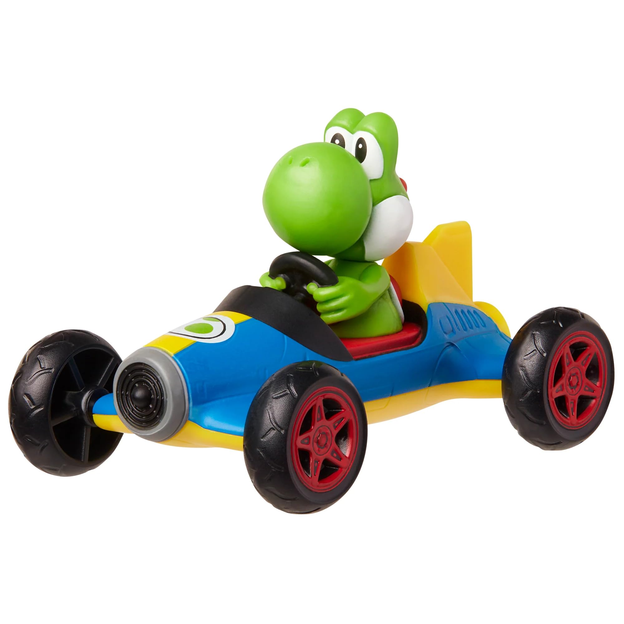 Mario Kart Jakks Nintendo Yoshi in Blue Mach 8 Vehicle 2.5 inch Figure