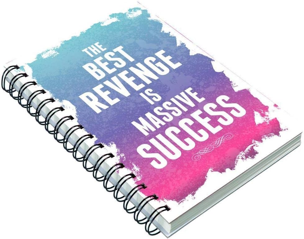 PRINTELLIGENT Plain Pages Notebook with Motivational Quote on Cover - Personal Diary, Doodle, Notes, Planner - A5 Size - 140 Pages - Wire Bound (DESIGN11)