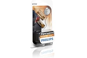 Philips 12396NAB2 Light Bulbs Glass Base WY5W Pack of 2 in Blister Pack