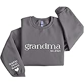 7th Hill Personalized Grandma - Mom Christmas Sweatshirts with Grandkids Names, Custom Mama, Nana, Gigi, Hoodies, Mom - Grandma Gifts for Christmas with Kids Name Granny Sweatshirts Multicolor