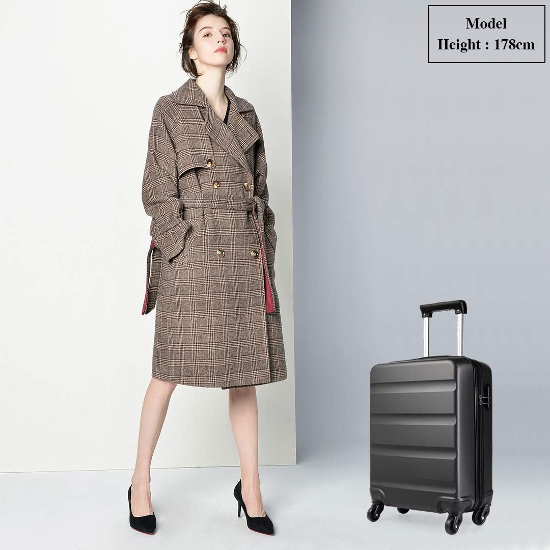 Kono Carry On Suitcase Small Lightweight Hand Luggage with 4 Spinner Wheels & TSA Lock ABS+PC Hardshell Cabin Bag Travel Case (Grey) - Image 3