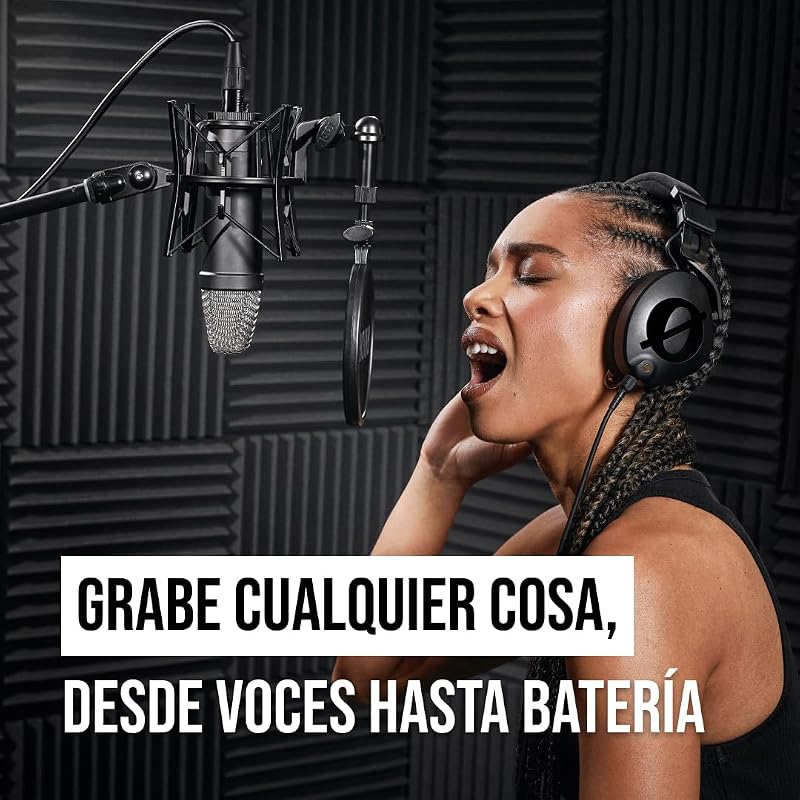 Microfone condensador de grande diafragma da série NT1 Signature com suporte anti-vibração, filtro pop e cabo XLR para produção musical, gravação de voz, streaming e podcasting